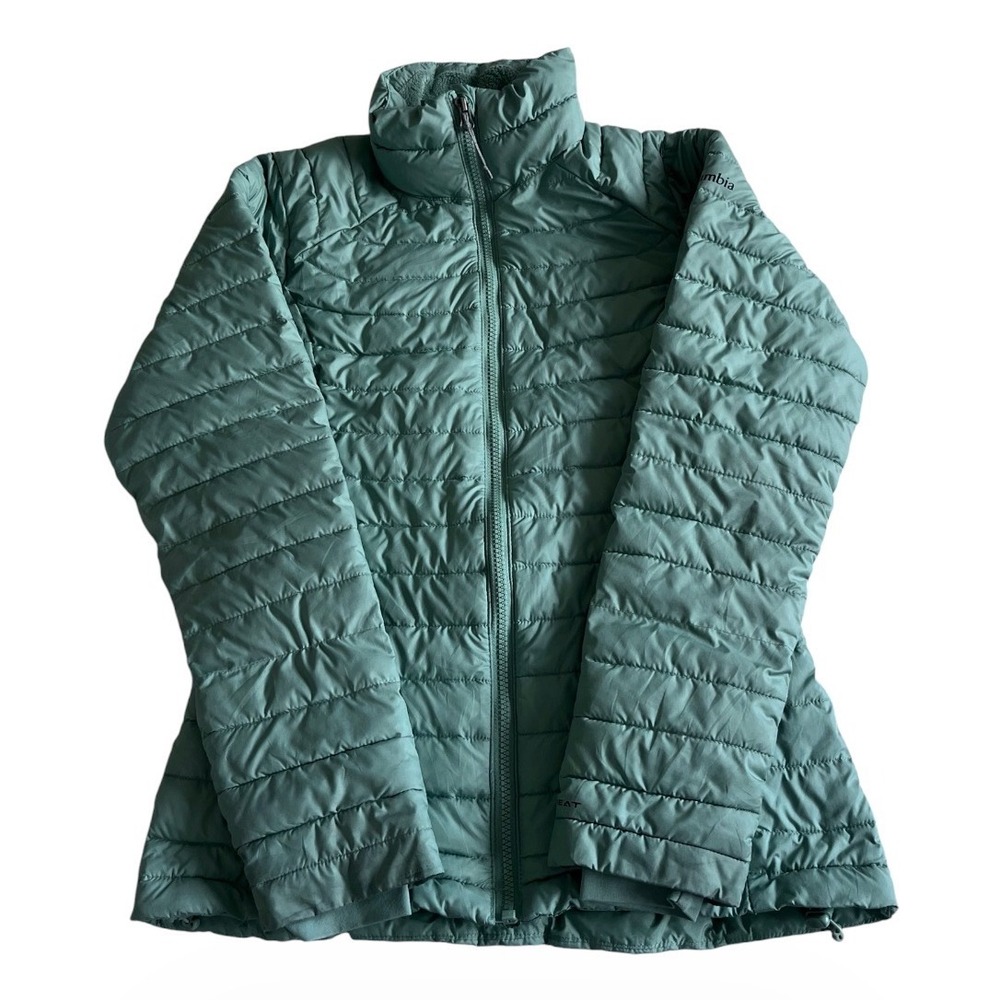 Columbia Omni-Heat Jacket Women XS Teal Blue Green Puffer Lightweight Winter